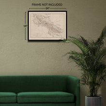 Load image into Gallery viewer, Digitally Restored and Enhanced 1890 Costa Rica Map Poster - Old Wall Map of Costa Rica Wall Art Print - History Map of San Jose Costa Rica Poster Print