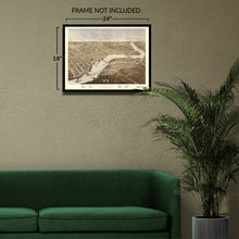 Load image into Gallery viewer, Digitally Restored and Enhanced 1867 Appleton Wisconsin Map Poster - Inch Historic Bird's Eye View of Appleton Outagamie County Map of Wisconsin Wall Art Print