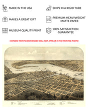 Load image into Gallery viewer, Digitally Restored and Enhanced 1867 Port Huron Michigan Map Print - Old Gratiot & St Clair County Michigan Wall Map - Sarnia & Point Edwards Canada Map