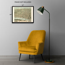 Load image into Gallery viewer, Digitally Restored and Enhanced 1870 Clarksville Tennessee Map Print - Old Bird's Eye View of Clarksville Montgomery County Tennessee Wall Map Poster