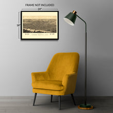 Load image into Gallery viewer, Digitally Restored and Enhanced 1880 Terre Haute Indiana Map Poster - Vintage Panoramic View Map of Terre Haute City Indiana State Wall Art Print