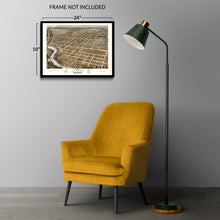 Load image into Gallery viewer, Digitally Restored and Enhanced 1869 Danville Illinois Map Poster - Historic Bird's Eye View of Danville Vermillion County Map of Illinois Poster Print
