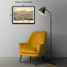 Load image into Gallery viewer, Digitally Restored and Enhanced 1875 Ogden Utah Map Poster - Old Bird's Eye View Map of Ogden City Utah - Restored History Map of Utah Wall Art Print