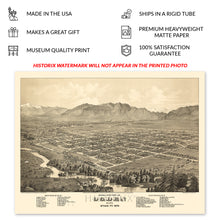 Load image into Gallery viewer, Digitally Restored and Enhanced 1875 Ogden Utah Map Poster - Old Bird's Eye View Map of Ogden City Utah - Restored History Map of Utah Wall Art Print