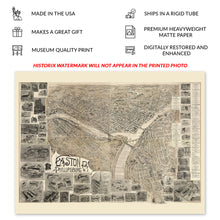 Load image into Gallery viewer, Digitally Restored and Enhanced 1900 Easton Pennsylvania & Phillipsburg New Jersey Map Print - Bird's Eye View of Easton PA & Phillipsburg NJ Map Poster