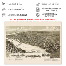 Load image into Gallery viewer, Digitally Restored and Enhanced 1892 Laredo Texas Map Print - Old Perspective Map of Laredo Texas Gateway to Mexico - Vintage Texas Map Wall Art Poster