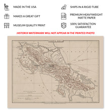 Load image into Gallery viewer, Digitally Restored and Enhanced 1890 Costa Rica Map Poster - Old Wall Map of Costa Rica Wall Art Print - History Map of San Jose Costa Rica Poster Print