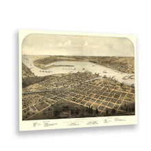 Load image into Gallery viewer, Digitally Restored and Enhanced 1867 Port Huron Michigan Map Print - Old Gratiot & St Clair County Michigan Wall Map - Sarnia & Point Edwards Canada Map