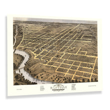 Load image into Gallery viewer, Digitally Restored and Enhanced 1869 Danville Illinois Map Poster - Historic Bird's Eye View of Danville Vermillion County Map of Illinois Poster Print