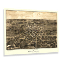 Load image into Gallery viewer, Digitally Restored and Enhanced 1870 Battle Creek Michigan Map Poster - Vintage Bird's Eye View of Battle Creek Calhoun County Michigan Wall Map Print