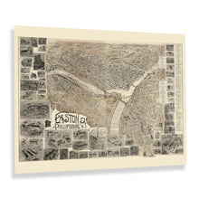 Load image into Gallery viewer, Digitally Restored and Enhanced 1900 Easton Pennsylvania & Phillipsburg New Jersey Map Print - Bird's Eye View of Easton PA & Phillipsburg NJ Map Poster