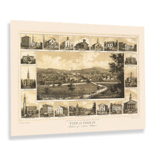 Load image into Gallery viewer, Digitally Restored and Enhanced 1852 York Pennsylvania Map Print - Old View of York Pennsylvania Wall Map - History Map of Pennsylvania Poster Wall Art