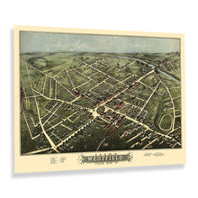 Load image into Gallery viewer, Digitally Restored and Enhanced 1875 Westfield Massachusetts Map Print - Old Bird's Eye View of Westfield Massachusetts Poster - Westfield MA Map History
