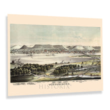 Cargar imagen en el visor de la galería, Digitally Restored and Enhanced 1874 Winona Minnesota Map Print - Vintage Wall Map of Minnesota Poster - Bird's Eye View Map of Winona Minnesota Wall Art