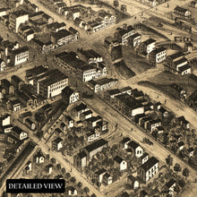 Load image into Gallery viewer, Digitally Restored and Enhanced 1870 Battle Creek Michigan Map Poster - Vintage Bird's Eye View of Battle Creek Calhoun County Michigan Wall Map Print