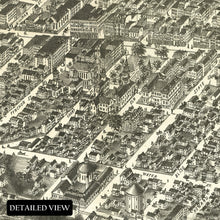 Load image into Gallery viewer, Digitally Restored and Enhanced 1875 Springfield Massachusetts Map Print - Old Bird's Eye View Map of Springfield Massachusetts Wall Art Poster