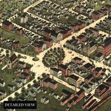 Load image into Gallery viewer, Digitally Restored and Enhanced 1875 Westfield Massachusetts Map Print - Old Bird's Eye View of Westfield Massachusetts Poster - Westfield MA Map History