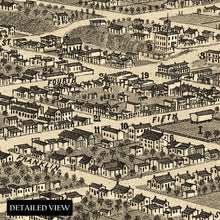 Load image into Gallery viewer, Digitally Restored and Enhanced 1875 Ogden Utah Map Poster - Old Bird's Eye View Map of Ogden City Utah - Restored History Map of Utah Wall Art Print
