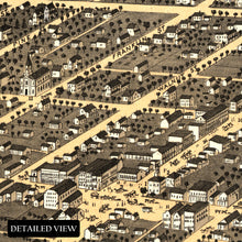 Load image into Gallery viewer, Digitally Restored and Enhanced 1869 Danville Illinois Map Poster - Historic Bird's Eye View of Danville Vermillion County Map of Illinois Poster Print
