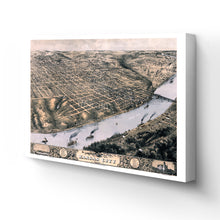 Load image into Gallery viewer, Digitally Restored and Enhanced 1869 Kansas City Map Canvas Art - Canvas Wrap Vintage Kansas City MO Map Poster - History Map of Kansas City Missouri
