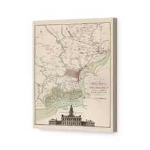 Load image into Gallery viewer, Digitally Restored and Enhanced  1777 Philadelphia Map - Canvas Wrap Vintage Map of Philadelphia - Restored City & Environs Plan Philadelphia Wall Art Poster