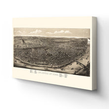 Load image into Gallery viewer, Digitally Restored and Enhanced 1895 Saint Louis Missouri Map Canvas - Canvas Wrap Vintage City of St Louis Wall Art - History Map of St Louis MO
