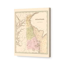 Cargar imagen en el visor de la galería, Digitally Restored and Enhanced 1838 Delaware Map Canvas Art - Canvas Wrap Vintage Delaware Wall Art - History Map of Delaware Poster - Old Delaware State Map Showing Minor Civil Division