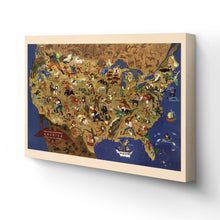 Cargar imagen en el visor de la galería, Digitally Restored and Enhanced 1946 United States Map Canvas - Canvas Wrap Vintage USA Map Poster - Old Map of the United States - Historic Map of USA - Map of United States Wall Art & Its Folklore