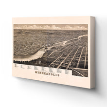 Load image into Gallery viewer, Digitally Restored and Enhanced 1879 Minneapolis Map Canvas Art - Canvas Wrap Vintage Minneapolis Wall Art - Historic Minnesota Map - Old Minneapolis Map Poster - History Map of Minneapolis MN