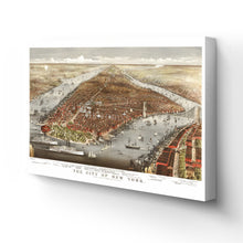 Load image into Gallery viewer, Digitally Restored and Enhanced 1876 Map of New York Canvas - Canvas Wrap Vintage New York Map Art - Old Wall Map of New York City Poster - Historic New York Wall Art - Restored New York City Map