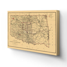 Cargar imagen en el visor de la galería, Digitally Restored and Enhanced 1887 Indian Territory Map Canvas Art - Canvas Wrap Vintage Oklahoma Map Poster - Old Map of Oklahoma Wall Art - Indian Territory Map Compiled From The Official Records