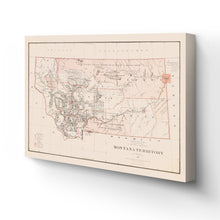 Load image into Gallery viewer, Digitally Restored and Enhanced 1879 Montana Map Canvas Art - Canvas Wrap Vintage Montana Poster - Old Montana Wall Art - History Montana Map Poster - Map of Montana Territory from Official Records