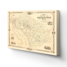 Cargar imagen en el visor de la galería, Digitally Restored and Enhanced 1850 Washington DC Map Art - Canvas Wrap Vintage Washington DC Map - Old Wall Map of Washington DC - Restored City Of Washington DC Map Print Wall Art Poster