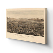Load image into Gallery viewer, Digitally Restored and Enhanced 1875 Map of San Jose CA Canvas - Canvas Wrap Vintage San Jose California Map Poster - History Map of San Jose Wall Art