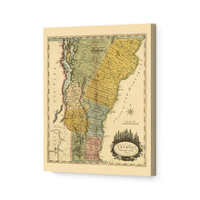 Load image into Gallery viewer, Digitally Restored and Enhanced 1814 Vermont Map Canvas Art - Canvas Wrap Vintage Vermont Wall Art - Old Vermont Map Poster - Vermont State Map History - Map of Vermont Poster from Actual Survey
