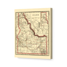 Load image into Gallery viewer, Digitally Restored and Enhanced 1896 Idaho State Map Canvas Art - Canvas Wrap Vintage Idaho Wall Art - Historic Idaho Map Poster - Old Idaho Wall Map - Township & Railroad Map of Idaho Poster