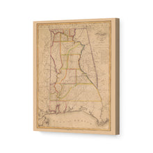 Load image into Gallery viewer, Digitally Restored and Enhanced 1819 Alabama Map Canvas - Canvas Wrap Vintage Alabama Map - Old Alabama Poster Print - History Map of Alabama Wall Art