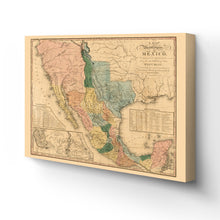 Cargar imagen en el visor de la galería, Digitally Restored and Enhanced 1846 Mexico Map Canvas - Canvas Wrap Vintage Mexico Wall Art - History Map of Mexico Poster - Old Map of Mexico States - Historic United States of Mexico Map Poster