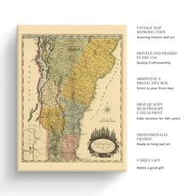Load image into Gallery viewer, Digitally Restored and Enhanced 1814 Vermont Map Canvas Art - Canvas Wrap Vintage Vermont Wall Art - Old Vermont Map Poster - Vermont State Map History - Map of Vermont Poster from Actual Survey