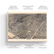 Load image into Gallery viewer, Digitally Restored and Enhanced 1887 Austin Texas Map Canvas Art - Canvas Wrap Vintage Austin TX Map Print - Old City of Austin Texas Wall Art - Bird's Eye View History Map of Austin Texas Poster