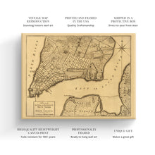 Load image into Gallery viewer, Digitally Restored and Enhanced 1776 New York Canvas Map - Canvas Wrap Vintage New York Map - Old New York Wall Art - Historic Wall Map of New York City Poster - Plan of New York City Map & Environs