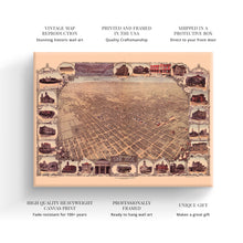 Load image into Gallery viewer, Digitally Restored and Enhanced 1901 San Jose California Map Canvas - Canvas Wrap Vintage San Jose Wall Art - Old San Jose Poster - History Map of San Jose CA - Bird's Eye View of San Jose CA Map