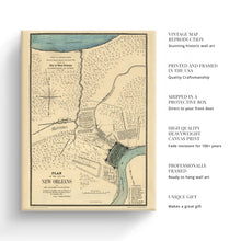Load image into Gallery viewer, Digitally Restored and Enhanced 1875 New Orleans Map Canvas Art - Canvas Wrap Vintage Map of New Orleans Wall Art - Old Map Of New Orleans Poster -  Plan of the City of New Orleans Wall Map
