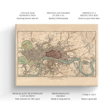 Cargar imagen en el visor de la galería, Digitally Restored and Enhanced 1815 City of London Map Canvas - Canvas Wrap Vintage London Wall Art - Old Map of London Poster - History Map of London England Wall Art - Historic London England Map