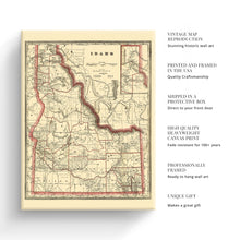 Load image into Gallery viewer, Digitally Restored and Enhanced 1896 Idaho State Map Canvas Art - Canvas Wrap Vintage Idaho Wall Art - Historic Idaho Map Poster - Old Idaho Wall Map - Township & Railroad Map of Idaho Poster