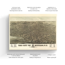 Cargar imagen en el visor de la galería, Digitally Restored and Enhanced 1880 Buffalo Map Canvas - Canvas Wrap Vintage Buffalo New York Map - Old Buffalo NY Map - History Map of Buffalo NY