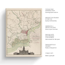 Load image into Gallery viewer, Digitally Restored and Enhanced  1777 Philadelphia Map - Canvas Wrap Vintage Map of Philadelphia - Restored City & Environs Plan Philadelphia Wall Art Poster