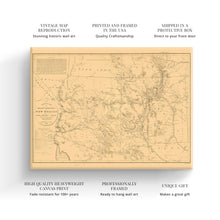 Cargar imagen en el visor de la galería, Digitally Restored and Enhanced 1867 New Mexico Map Canvas - Canvas Wrap Vintage New Mexico Map Poster- Old New Mexico Wall Art - Old Territory and Military Department of New Mexico Wall Map