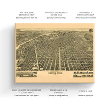 Load image into Gallery viewer, Digitally Restored and Enhanced 1889 Denver Colorado Map Canvas Art - Canvas Wrap Vintage Denver City Map - Old Denver Wall Art - History Map of Denver CO - Perspective Map of Denver Colorado