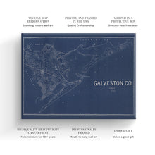 Load image into Gallery viewer, Digitally Restored and Enhanced 1935 Galveston Texas Map Canvas Art - Canvas Wrap Vintage Map of Galveston Texas - Old Poster Map of Texas - Historic Galveston Wall Art - Texas County Map Blueprint
